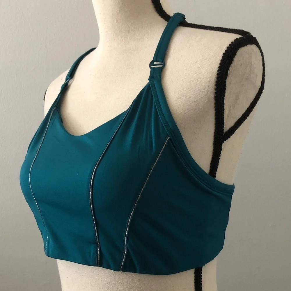 NIKE Yoga Dri-FIT Indy Teal Sports Bra | M